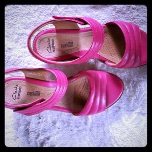 Clarks Hot Pink, Ankle Stap Sandal